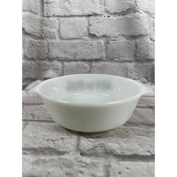 Vtg Anchor Hocking 1Qt Baking Dish Milk Glass Vegetable Pattern 441 Easter - Picture 3 of 7